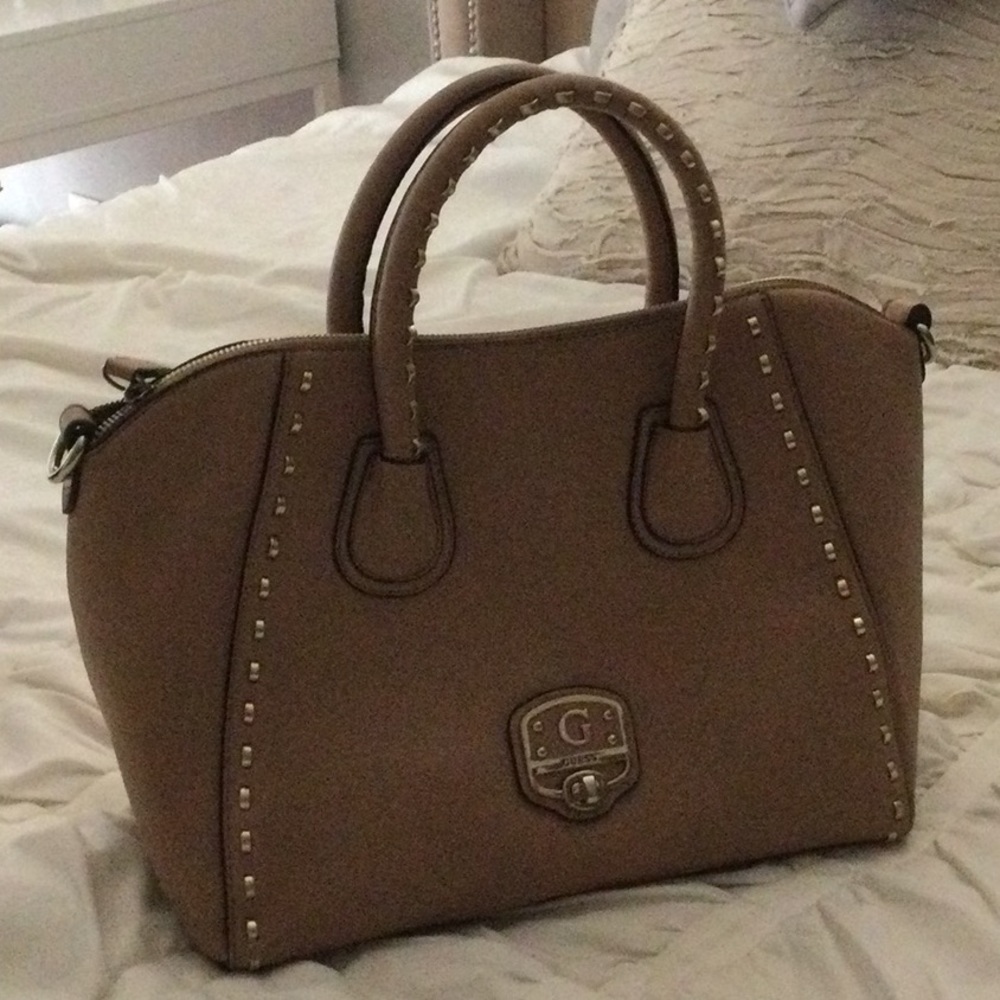 Tan vinyl Guess Medium Purse